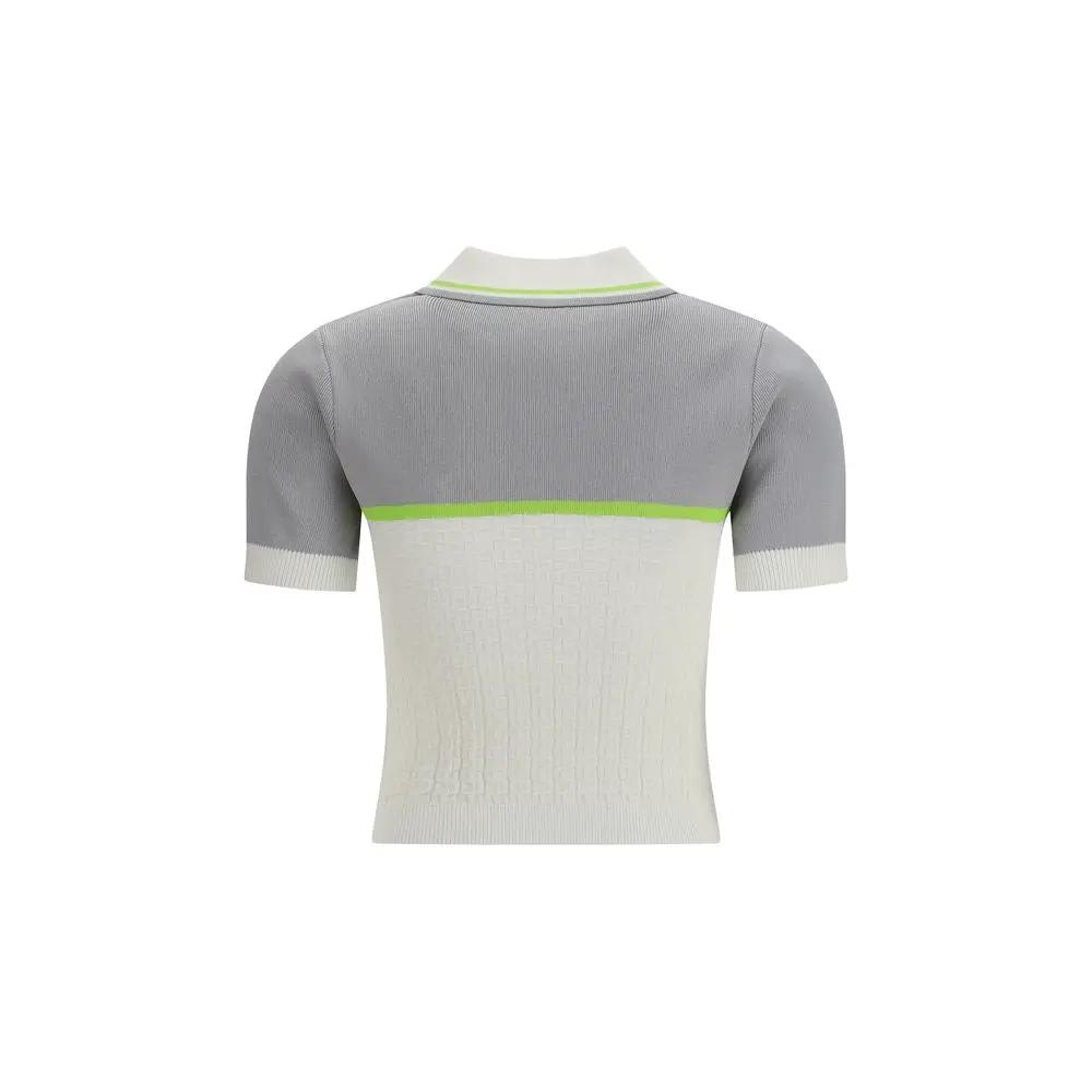 Casablanca White Viscose Polo Shirt