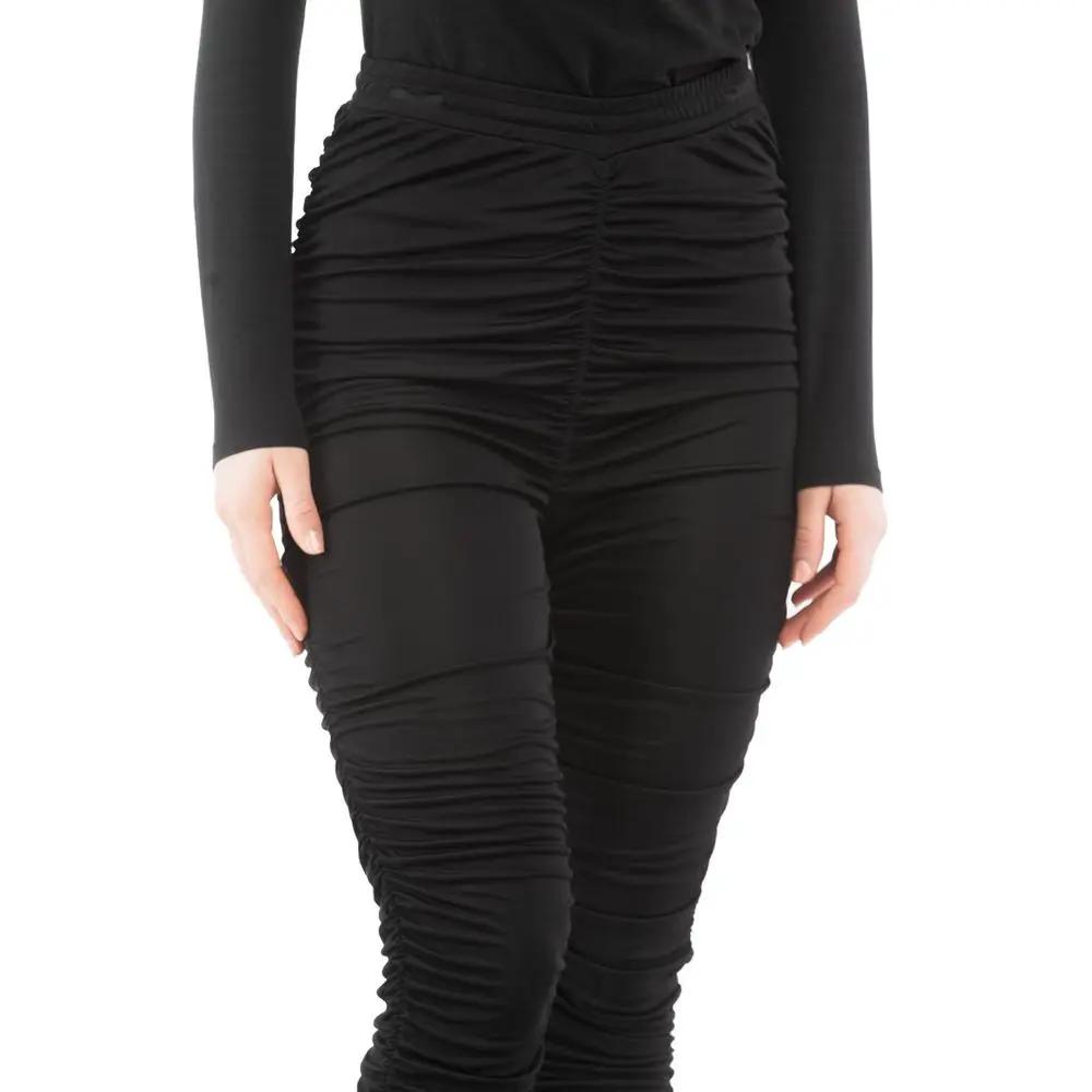 Moschino Black Viscose Casual Pants
