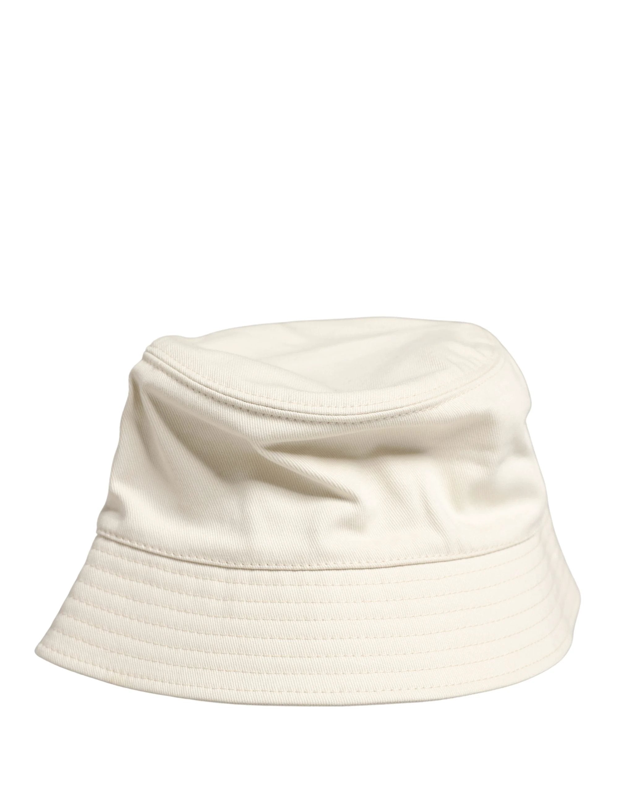 Dolce & Gabbana Men White Cotton Bucket Fisherman Capello Hat