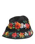 Casquette de pêcheur Dolce &amp; Gabbana pour homme, en nylon noir à imprimé floral.