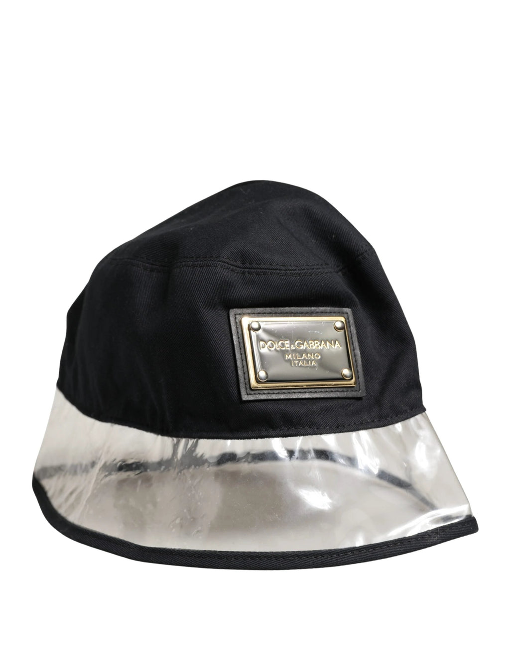 Dolce & Gabbana Black Cotton Plastic Fisherman Bucket Capello Hat