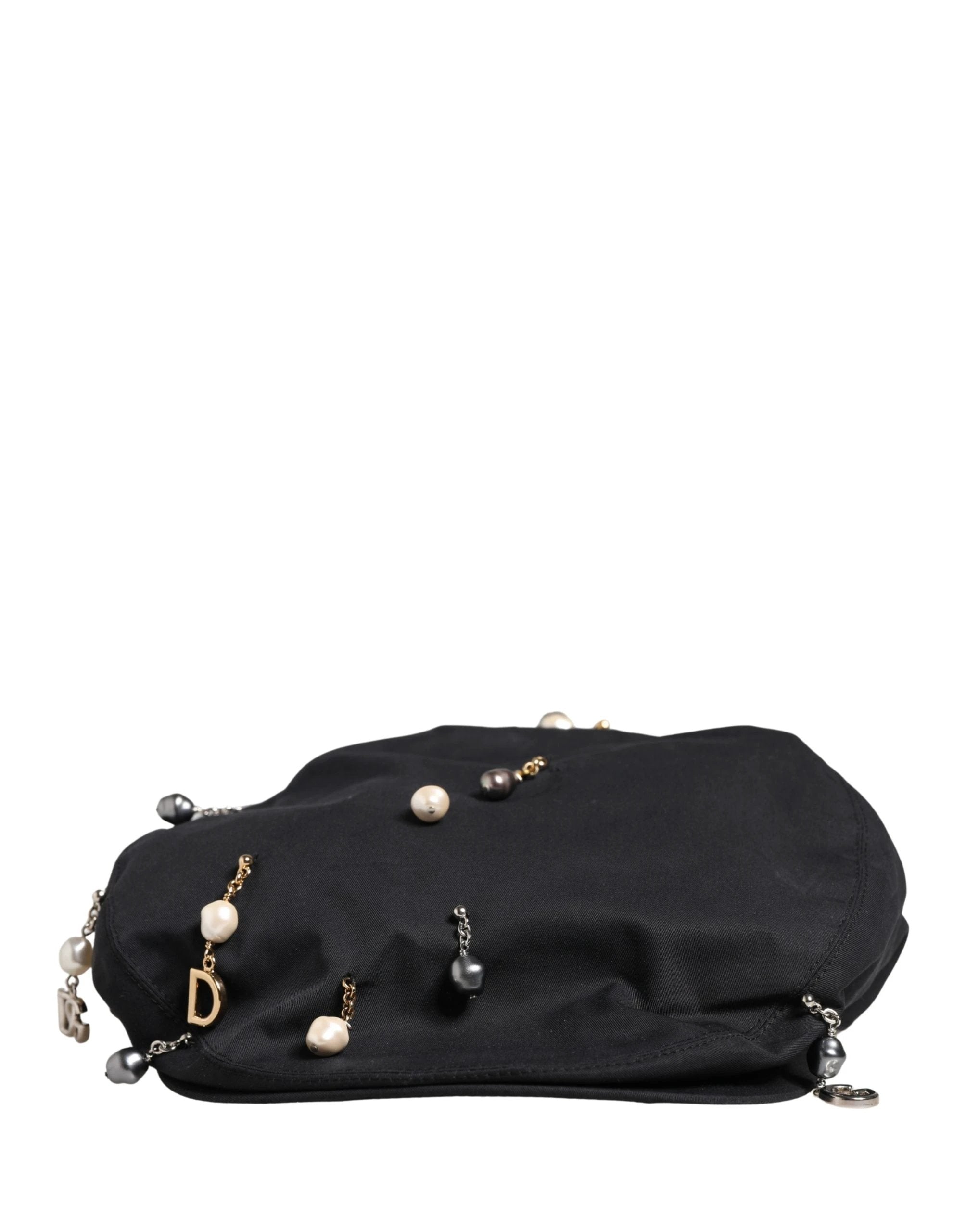 Dolce & Gabbana Men Black Cotton Embellished Newsboy Capello Hat