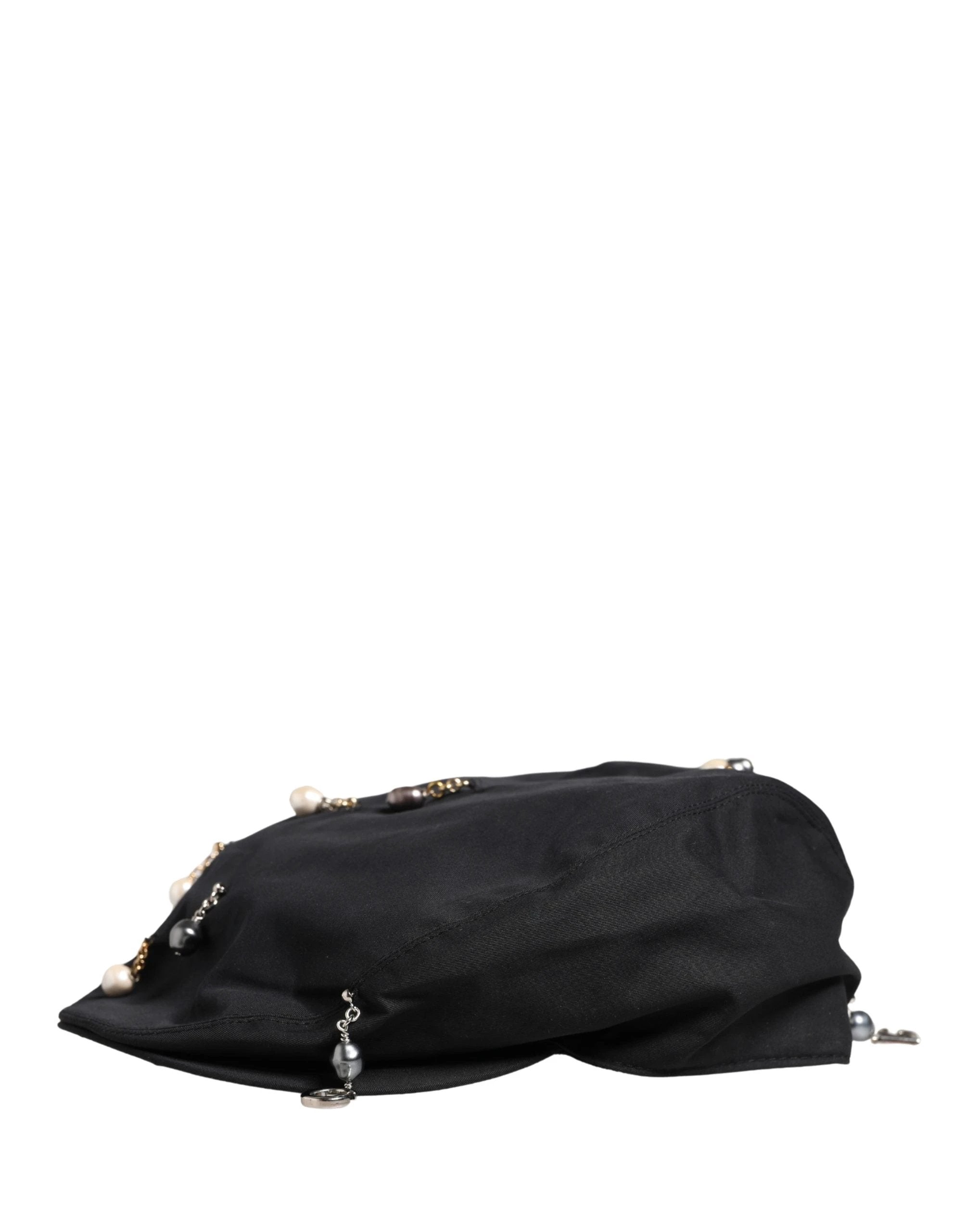 Dolce & Gabbana Men Black Cotton Embellished Newsboy Capello Hat