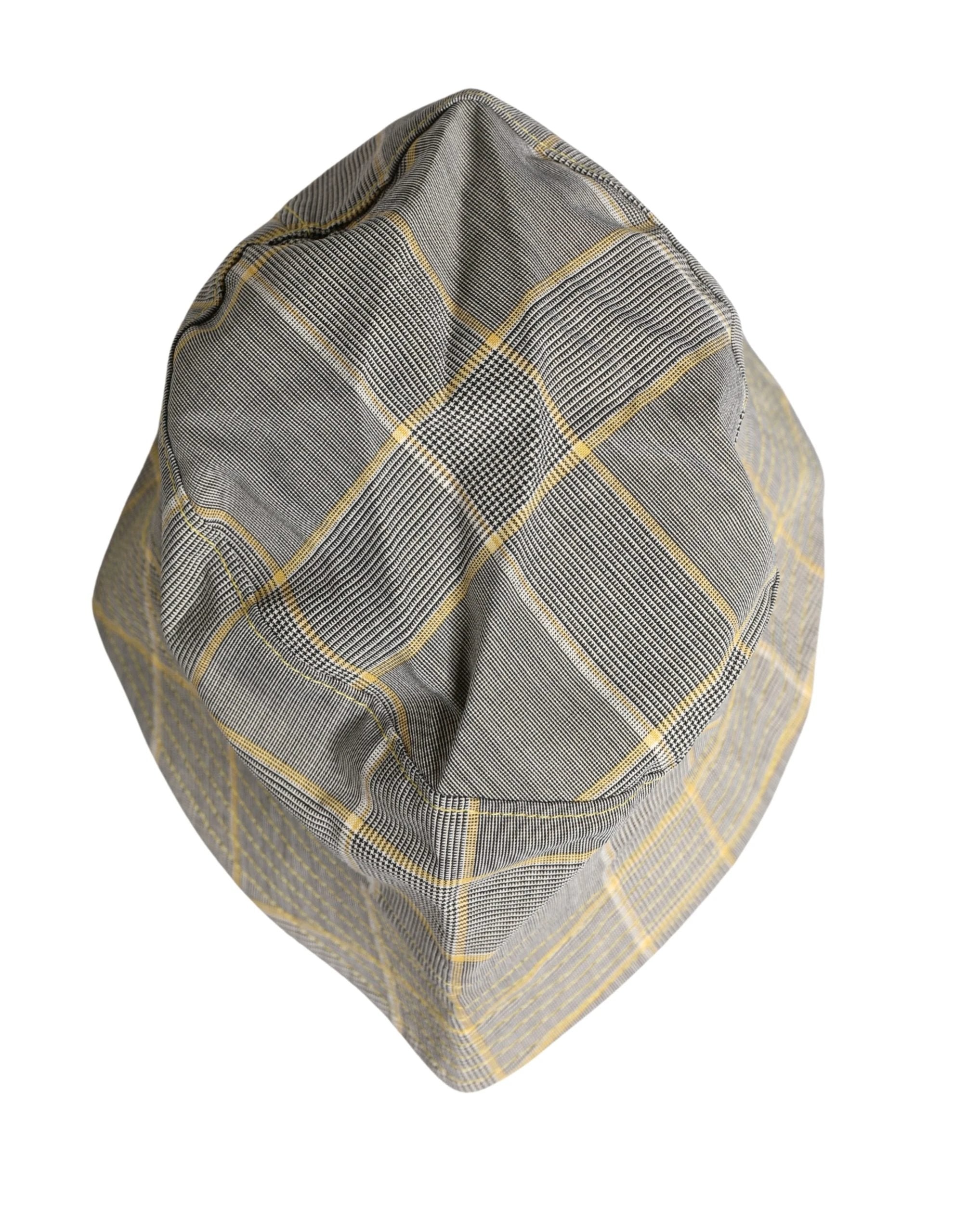 Chapeau bob à carreaux gris pour homme Dolce &amp; Gabbana