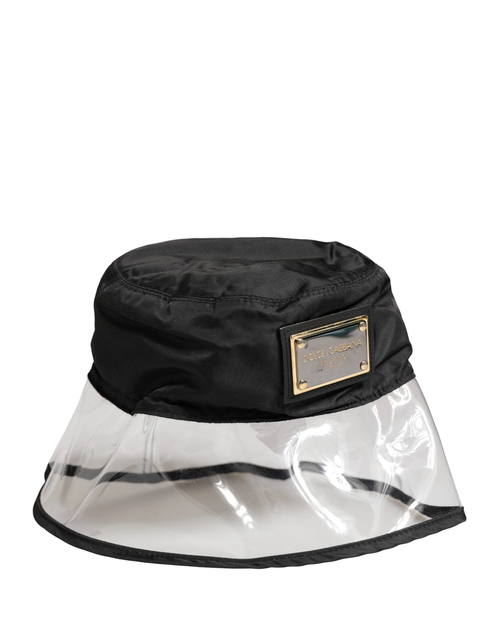 Dolce & Gabbana Men Black Plastic Fisherman Bucket Capello Hat