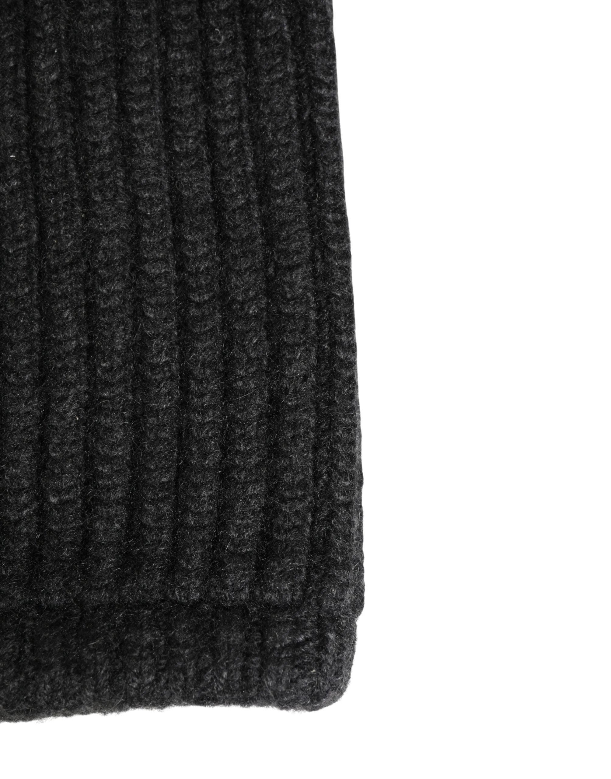 Dolce & Gabbana Black Cashmere Knitted Men Winter Neck Warmer Hat