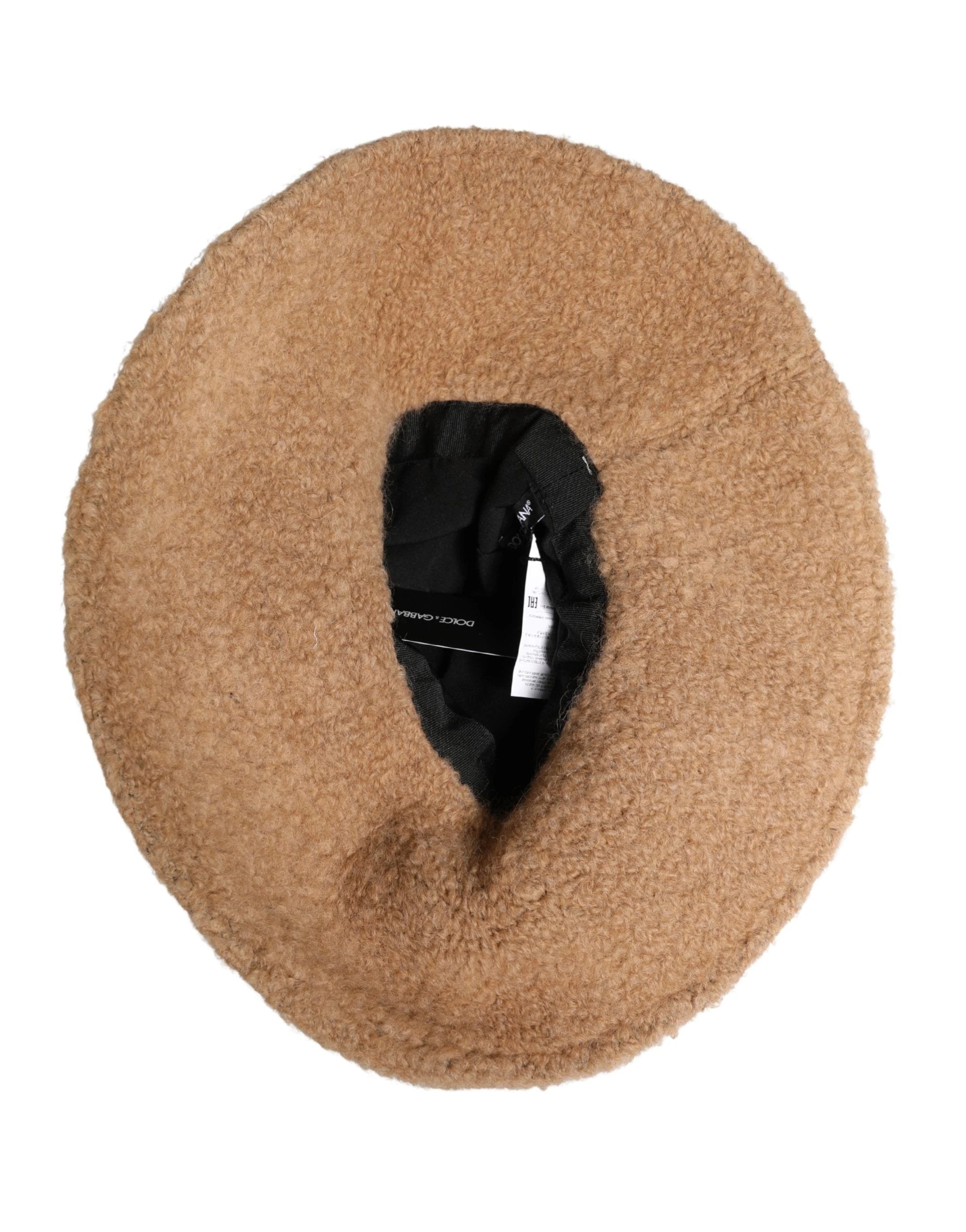 Dolce & Gabbana Beige Virgin Wool Fur Women Knitted Capello Hat Dolce & Gabbana
