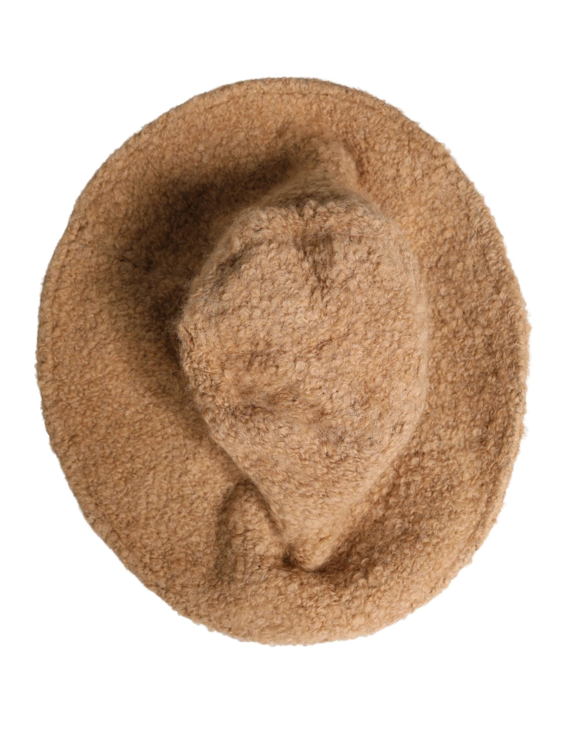 Dolce & Gabbana Beige Virgin Wool Fur Women Knitted Capello Hat Dolce & Gabbana