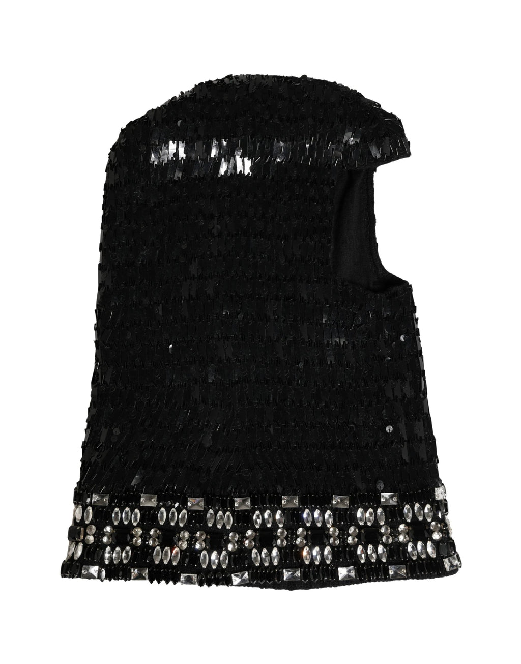 Cagoule Dolce &amp; Gabbana en laine noire ornée de cristaux