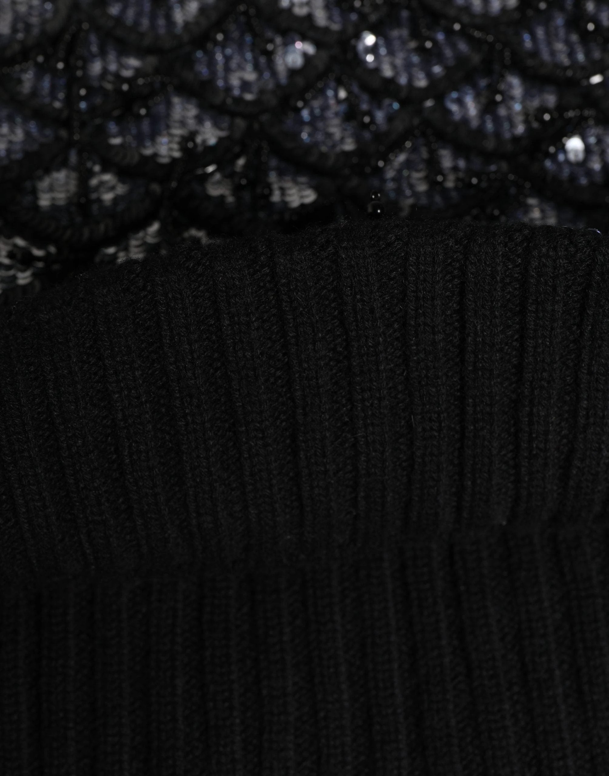 Dolce & Gabbana Black Wool Crystal Embellished Balaclava Hat