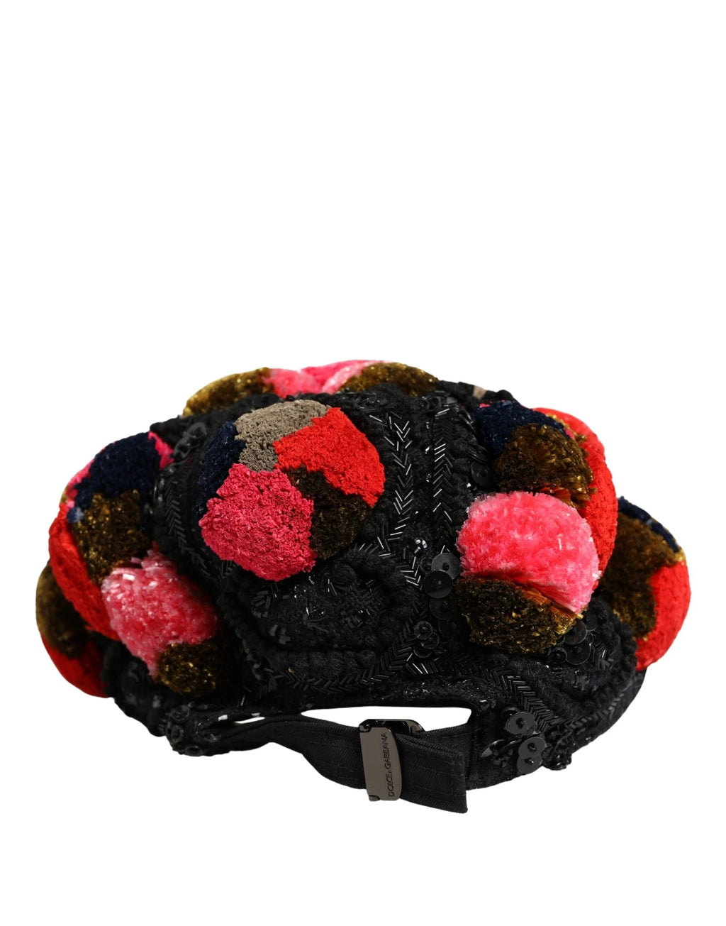 Dolce & Gabbana Multicolor Pom Poms Sequin Embellishment Hat Dolce & Gabbana