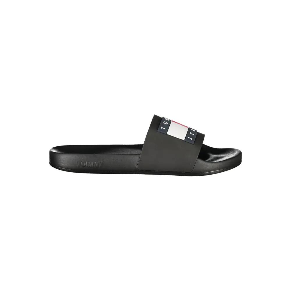 Pantoufles Tommy Hilfiger pour hommes en polyuréthane noir
