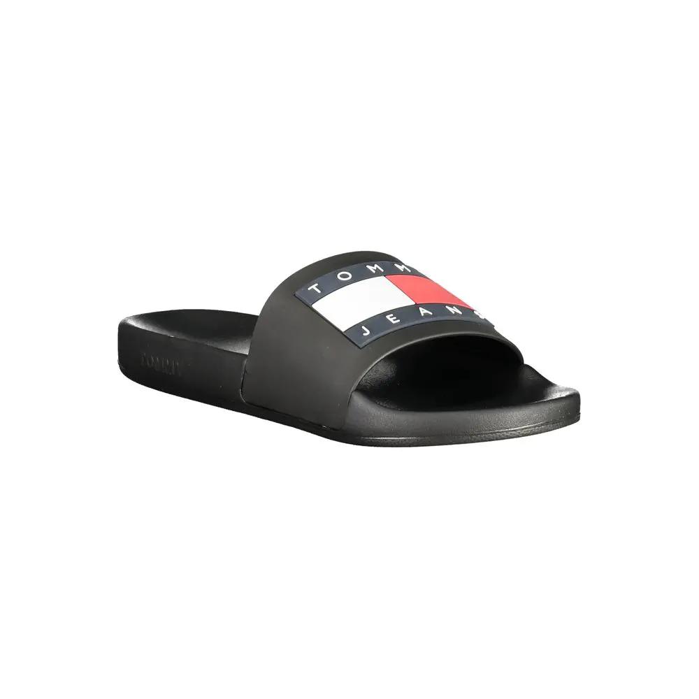 Pantoufles Tommy Hilfiger pour hommes en polyuréthane noir