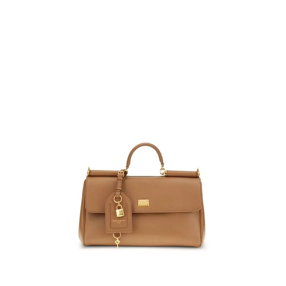 Sac bandoulière Bos Taurus en cuir de veau beige Dolce &amp; Gabbana