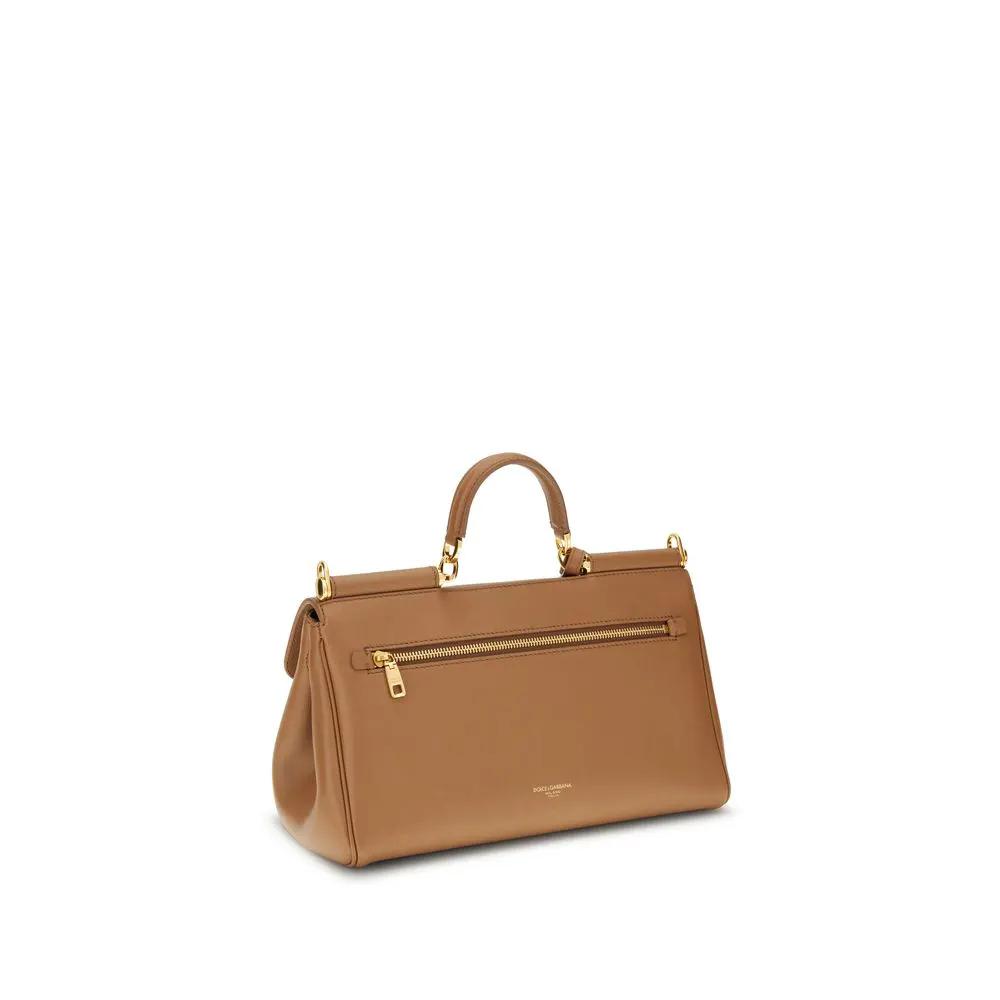 Sac bandoulière Bos Taurus en cuir de veau beige Dolce &amp; Gabbana