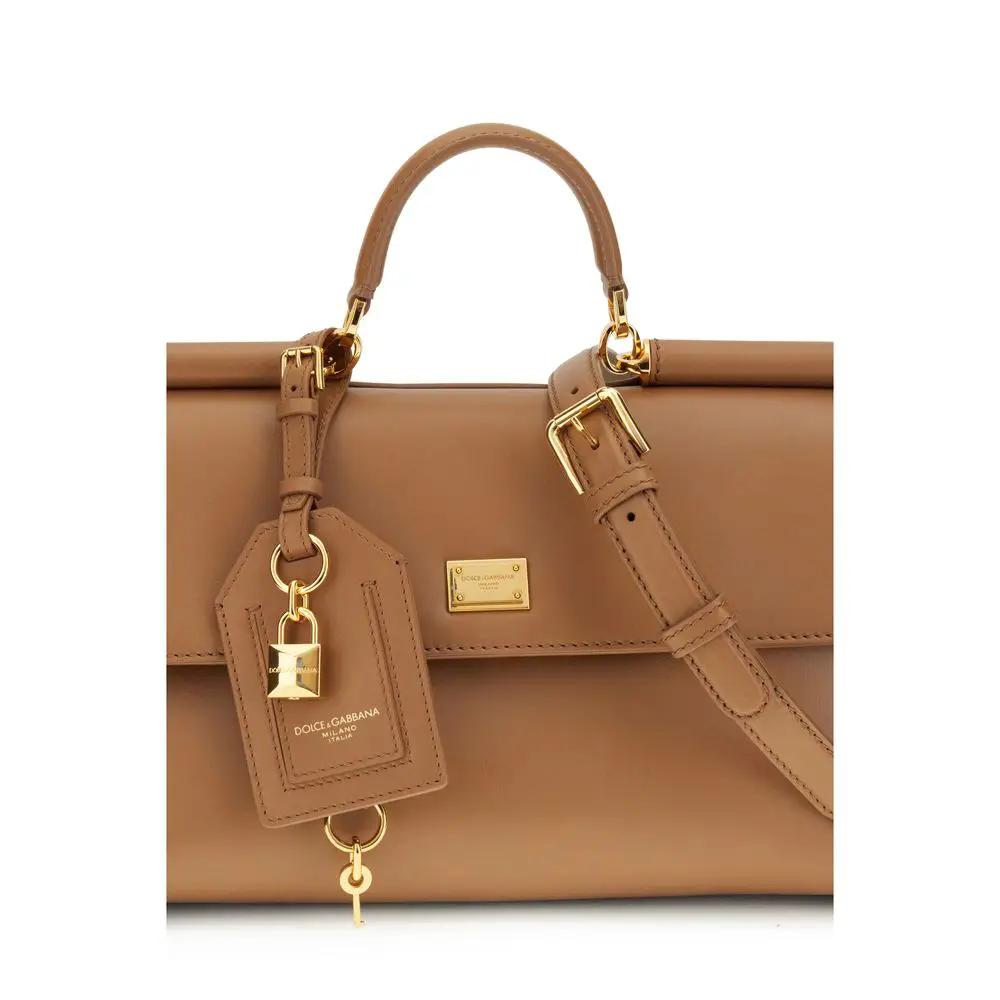 Sac bandoulière Bos Taurus en cuir de veau beige Dolce &amp; Gabbana