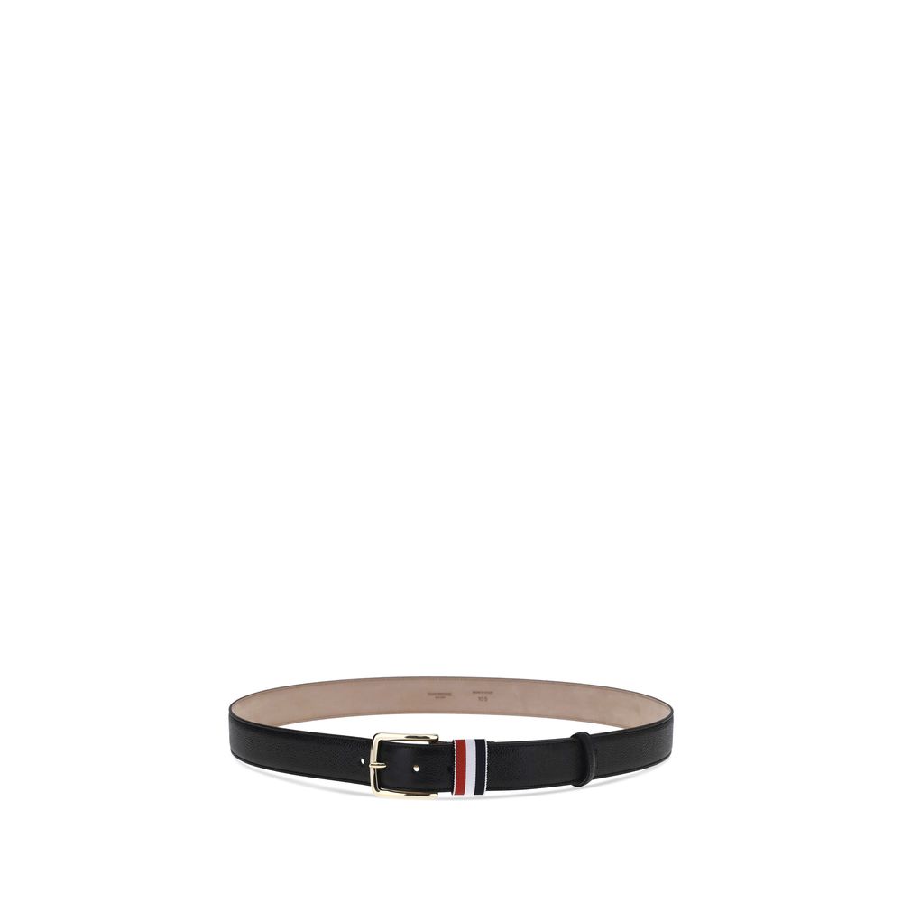 Thom Browne Black Calf Leather Bos Taurus Regular Belt