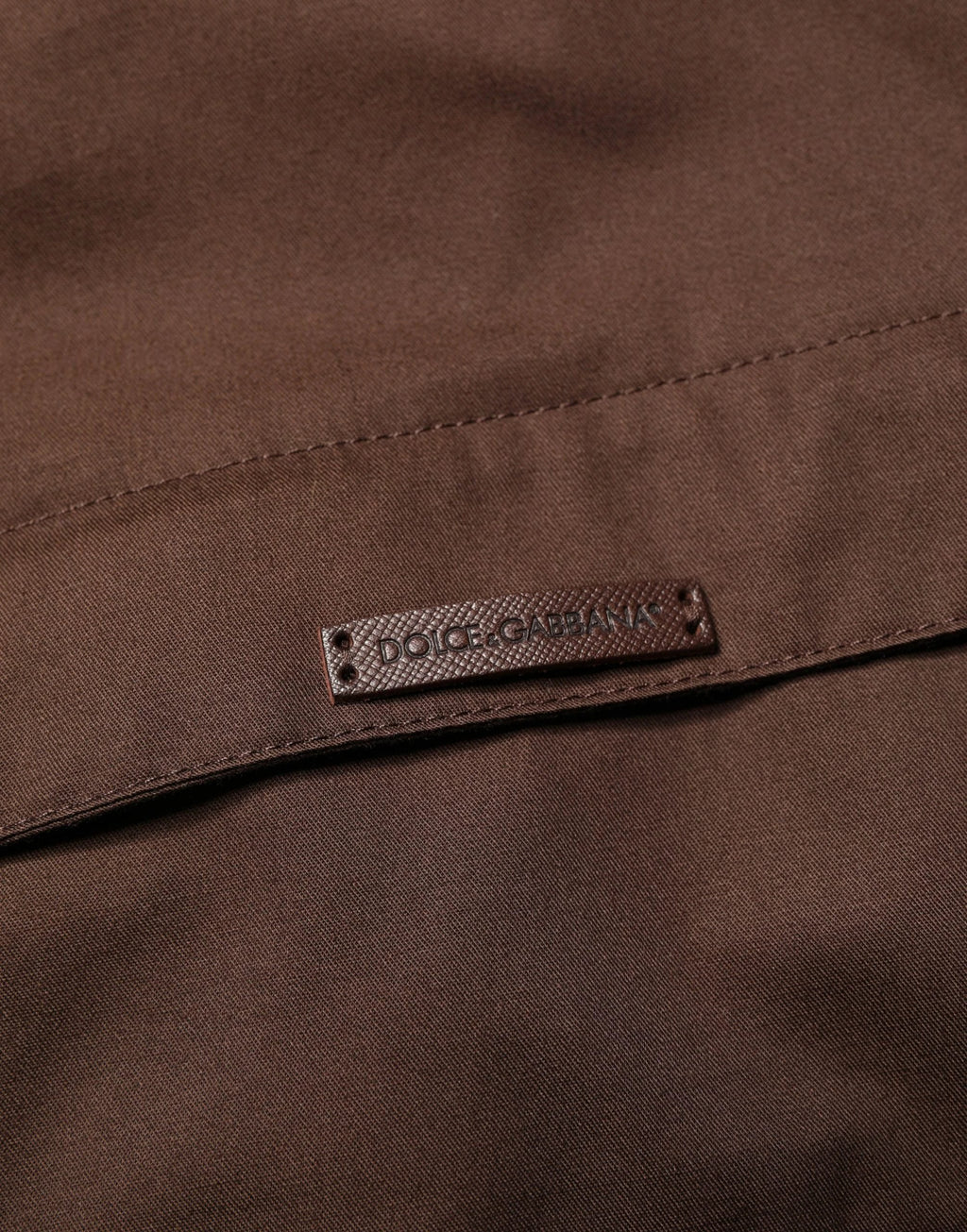 Dolce & Gabbana Brown Beige Cotton Zip Windbreaker Jacket Dolce & Gabbana