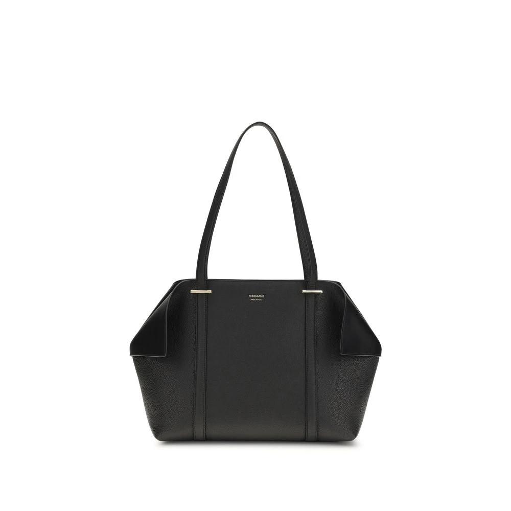 Sac bandoulière Ferragamo Bos Taurus en cuir de veau noir