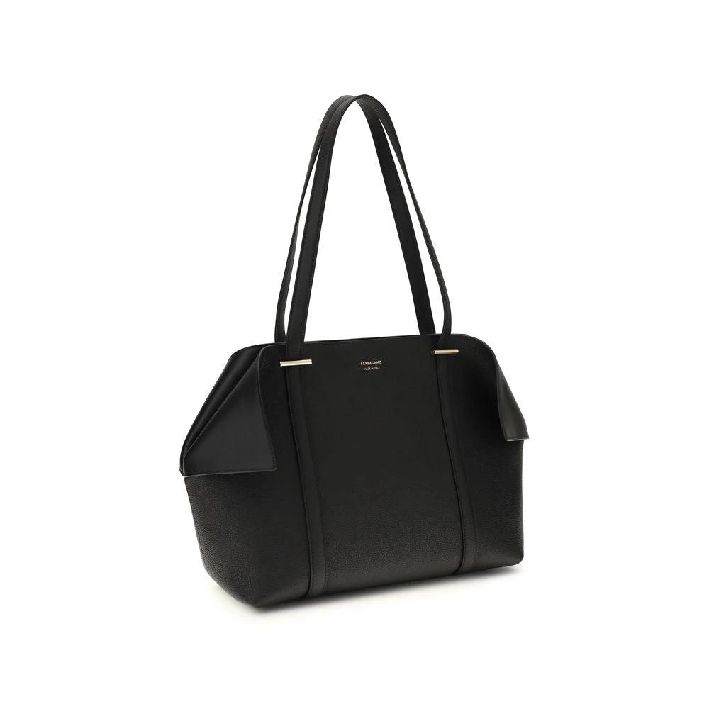 Sac bandoulière Ferragamo Bos Taurus en cuir de veau noir