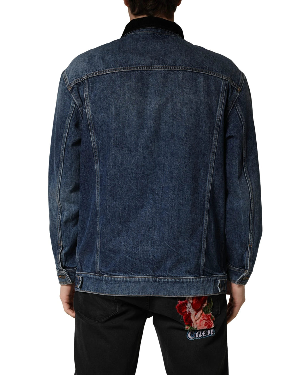 Dolce & Gabbana Black Blue Cotton Denim Blouson Men Jacket Dolce & Gabbana