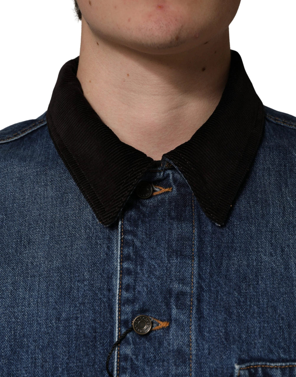 Dolce & Gabbana Black Blue Cotton Denim Blouson Men Jacket Dolce & Gabbana