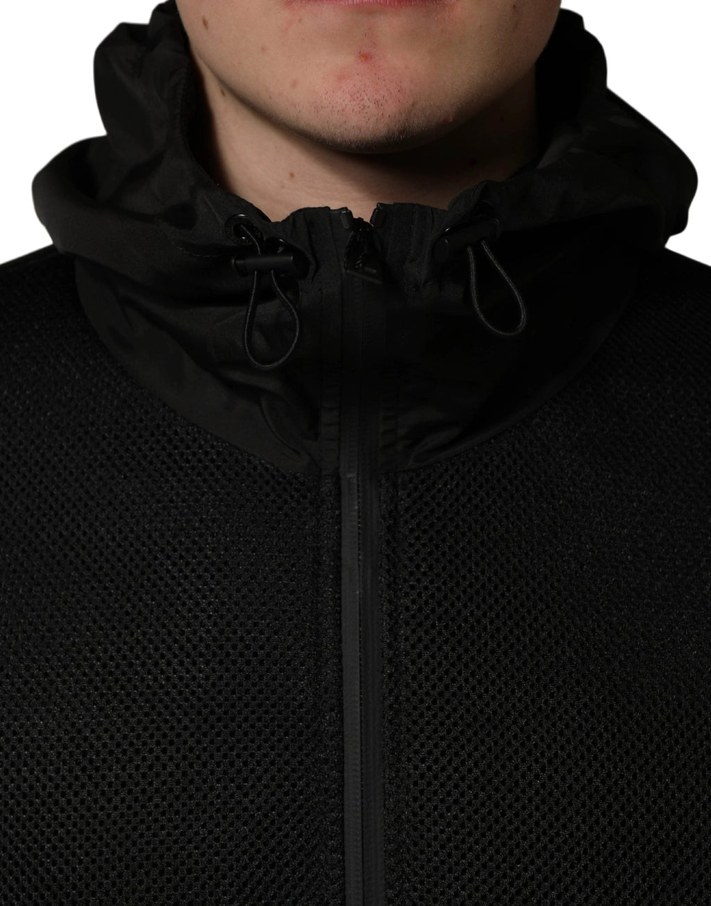 Dolce & Gabbana Men Black Hooded Full Zip Bomber Jacket Dolce & Gabbana