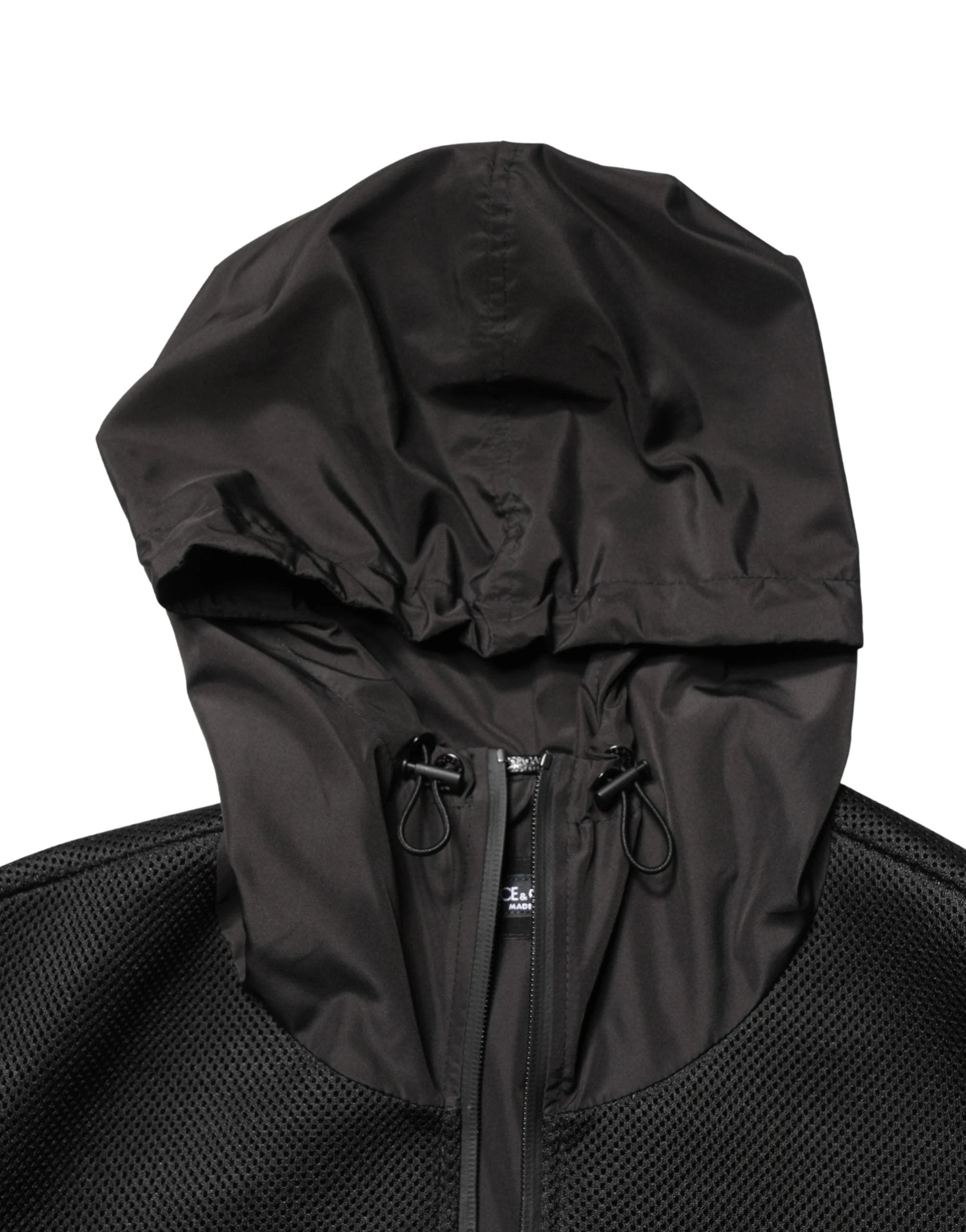 Dolce & Gabbana Men Black Hooded Full Zip Bomber Jacket Dolce & Gabbana