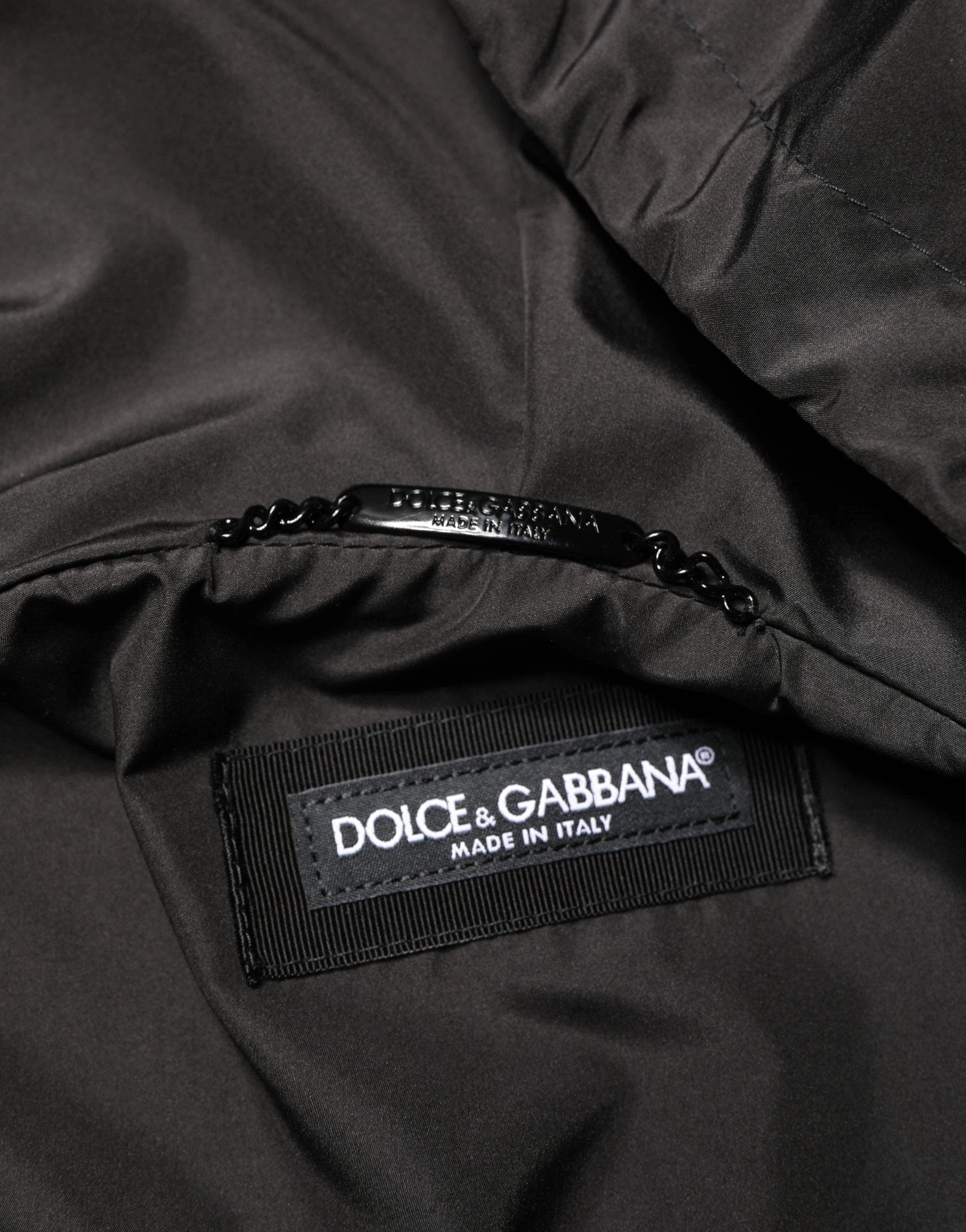 Dolce & Gabbana Men Black Hooded Full Zip Bomber Jacket Dolce & Gabbana