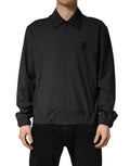 Dolce & Gabbana Black Wool Logo Full Zip Men Bomber Jacket Dolce & Gabbana