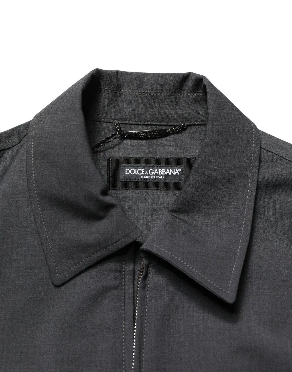 Dolce & Gabbana Black Wool Logo Full Zip Men Bomber Jacket Dolce & Gabbana
