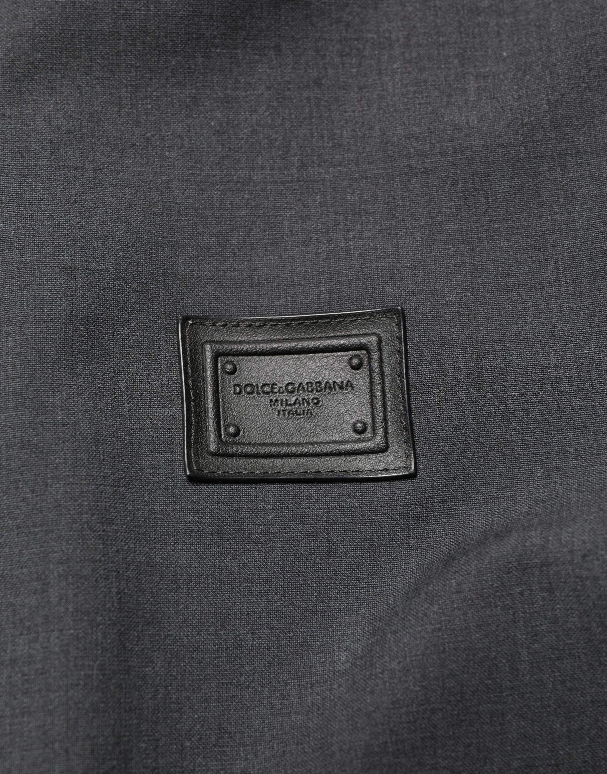 Dolce & Gabbana Black Wool Logo Full Zip Men Bomber Jacket Dolce & Gabbana