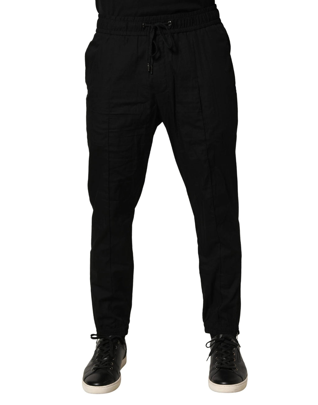 Pantalon de jogging skinny en coton noir pour homme Dolce &amp; Gabbana