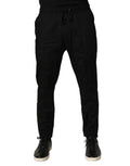 Dolce & Gabbana Black Cotton Skinny Men Jogger Trouser Pants Dolce & Gabbana