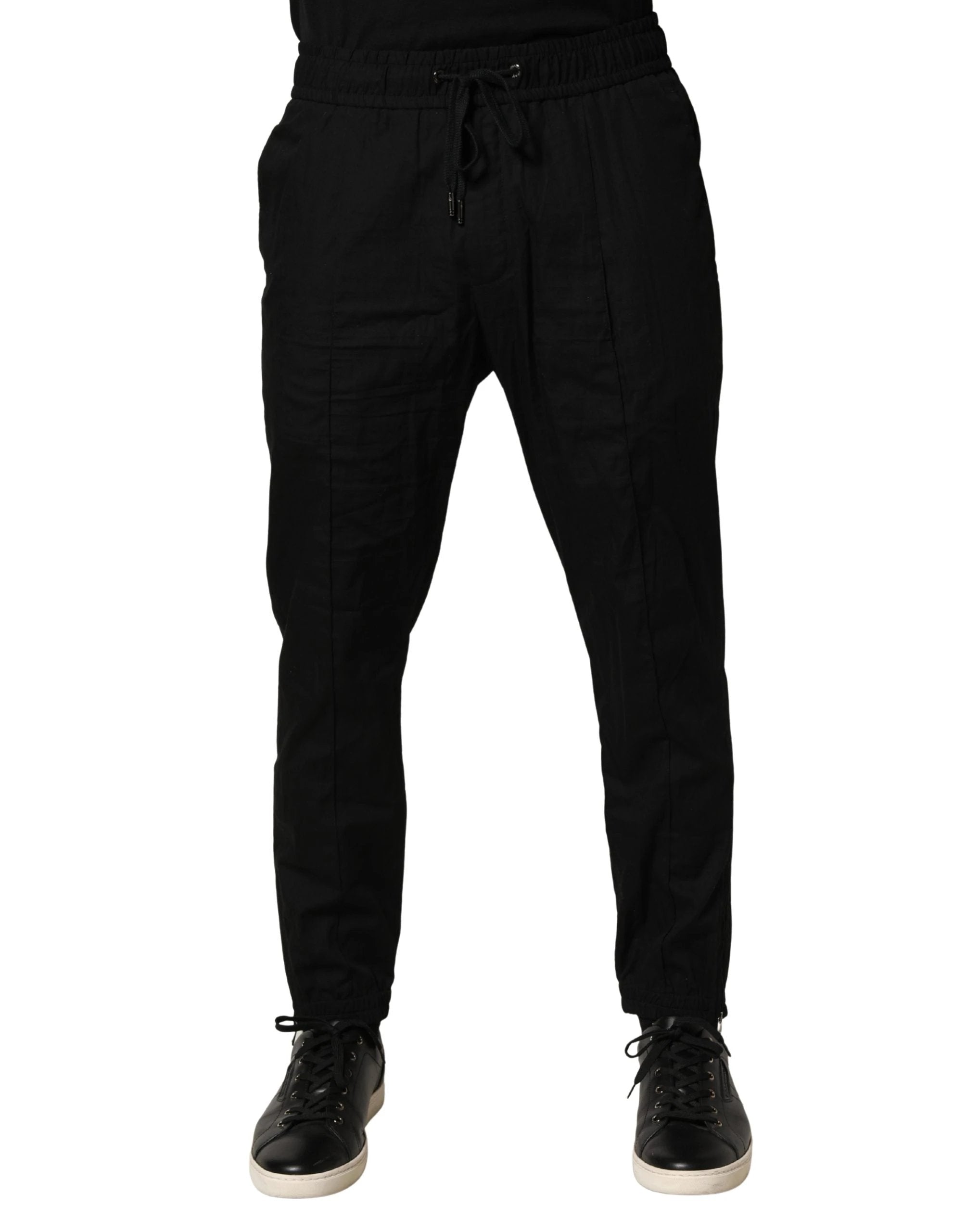 Dolce & Gabbana Black Cotton Skinny Men Jogger Trouser Pants Dolce & Gabbana