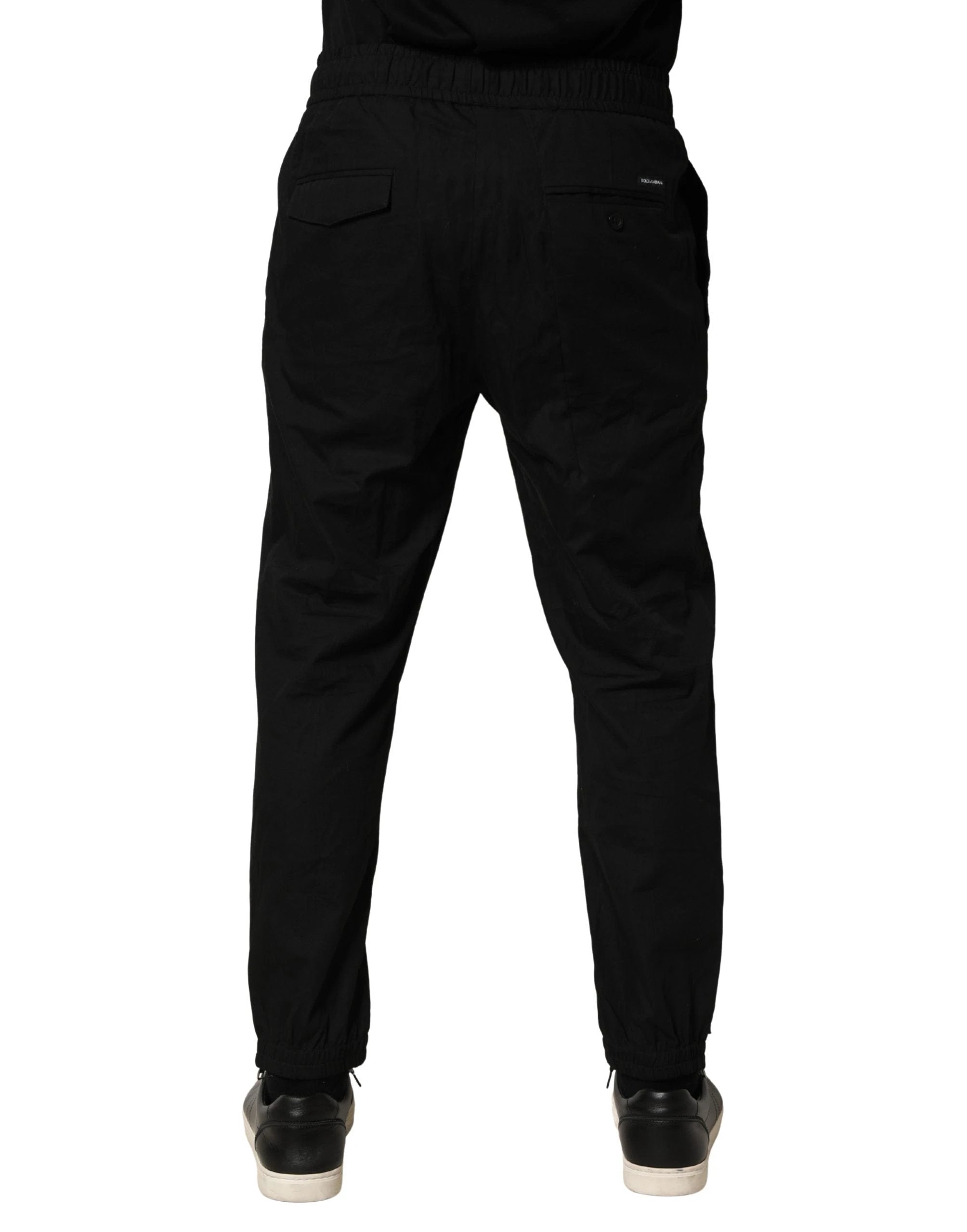 Pantalon de jogging skinny en coton noir pour homme Dolce &amp; Gabbana