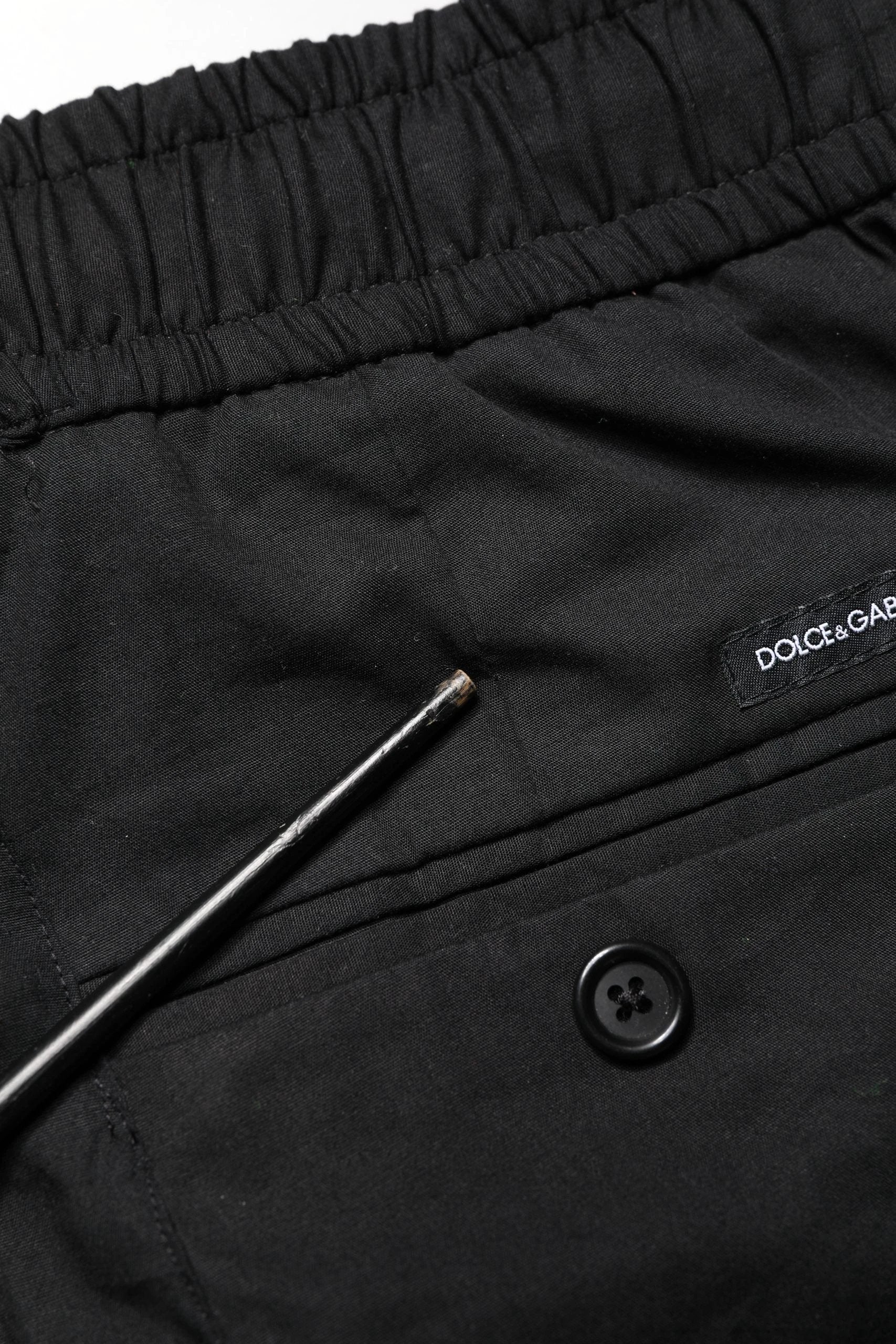 Pantalon de jogging skinny en coton noir pour homme Dolce &amp; Gabbana