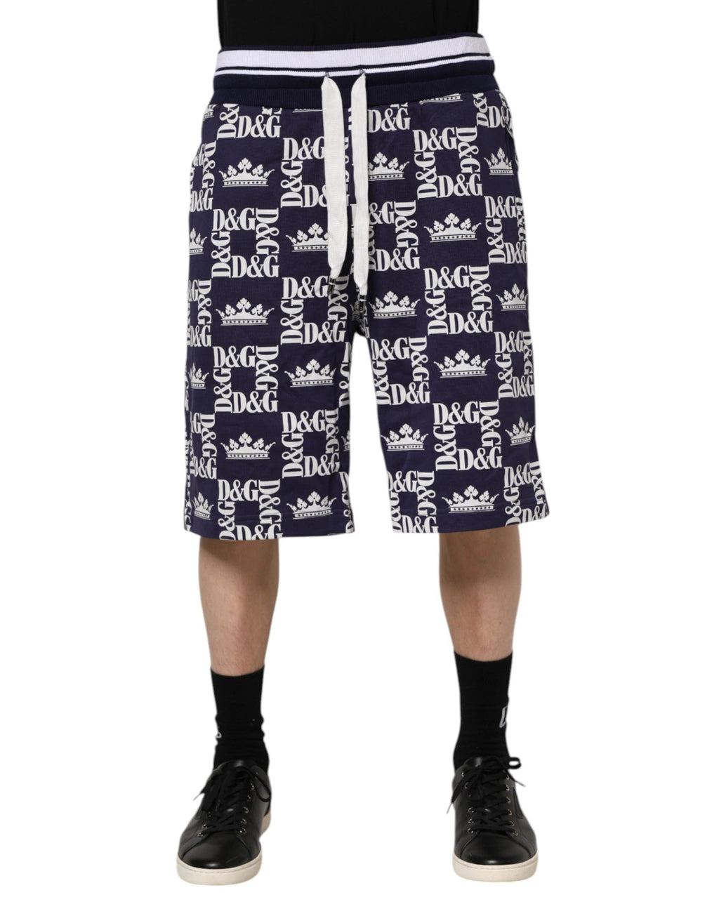 Bermuda chino bleu à logo DG pour homme Dolce & Gabbana
