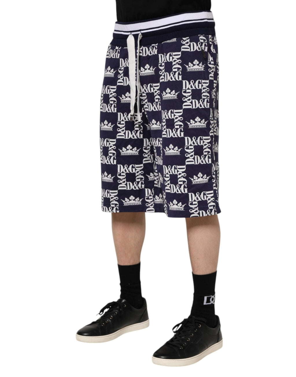 Bermuda chino bleu à logo DG pour homme Dolce & Gabbana
