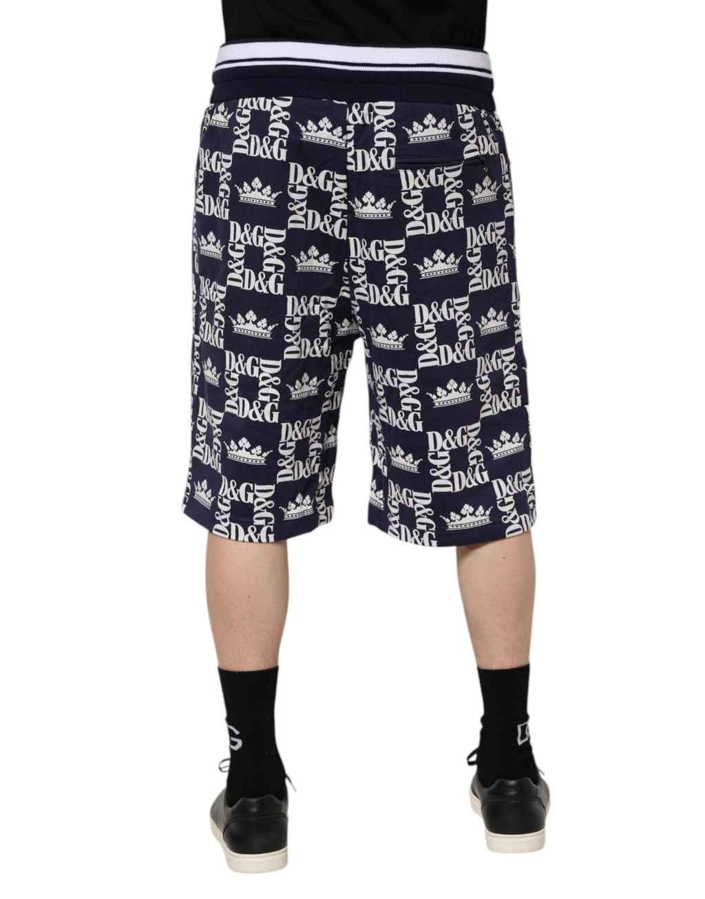 Bermuda chino bleu à logo DG pour homme Dolce & Gabbana