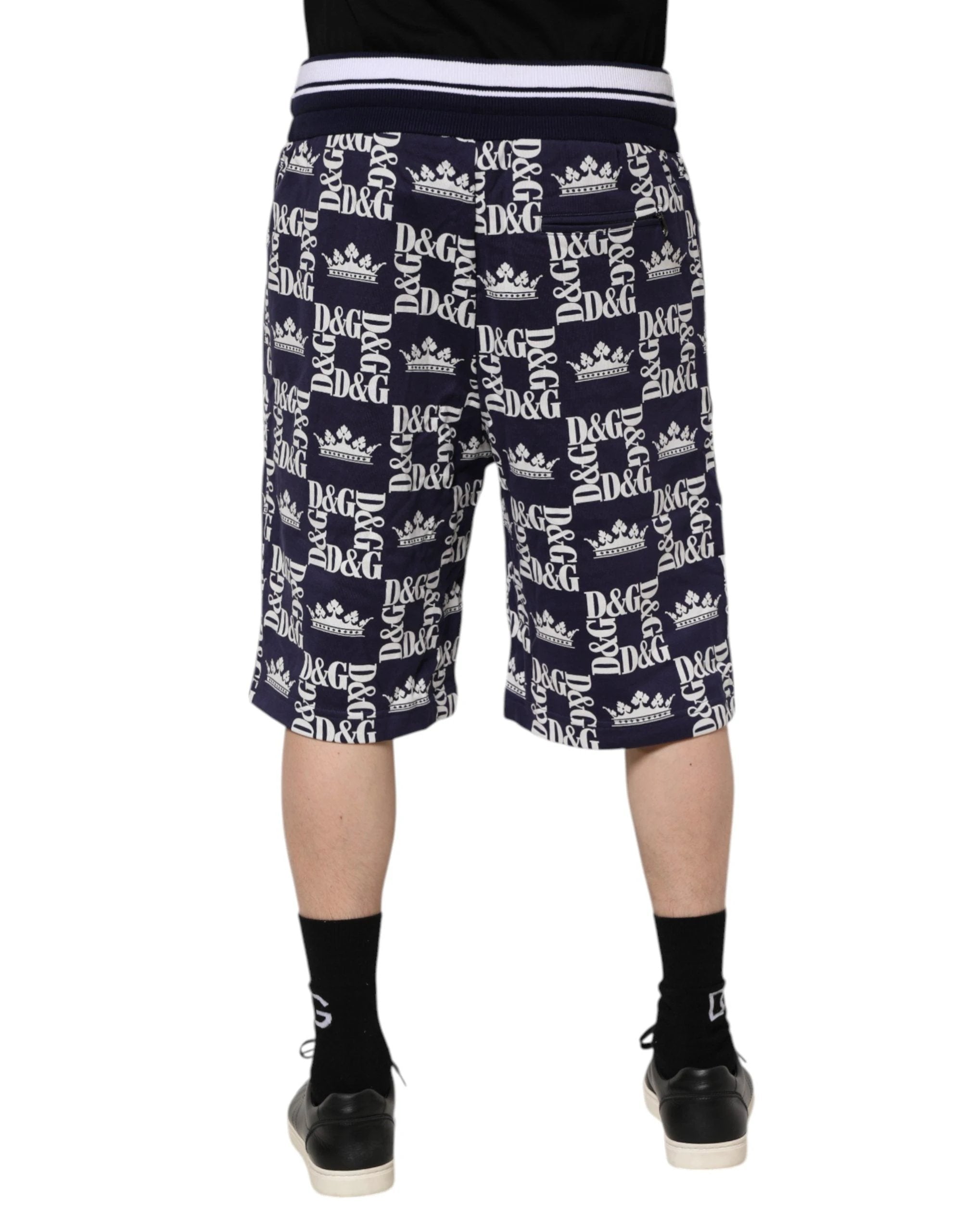 Bermuda chino bleu à logo DG pour homme Dolce & Gabbana