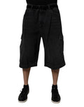 Bermuda cargo en denim noir taille mi-haute Dolce &amp; Gabbana