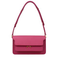 Women’s Fuchsia Leather Shoulder Bag – Marni Adjustable Handle Designer Bag