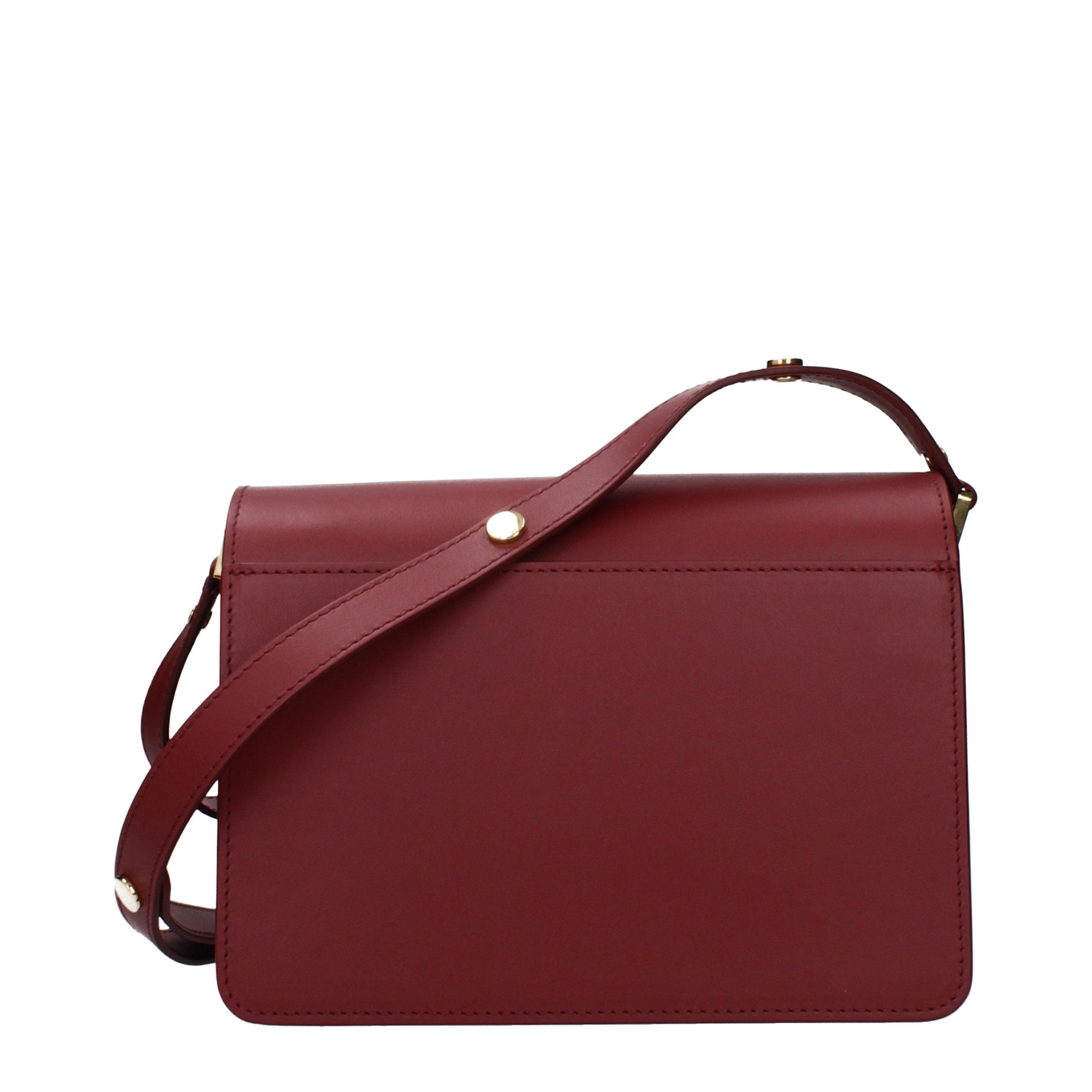 Sac bandoulière Marni en cuir rouge