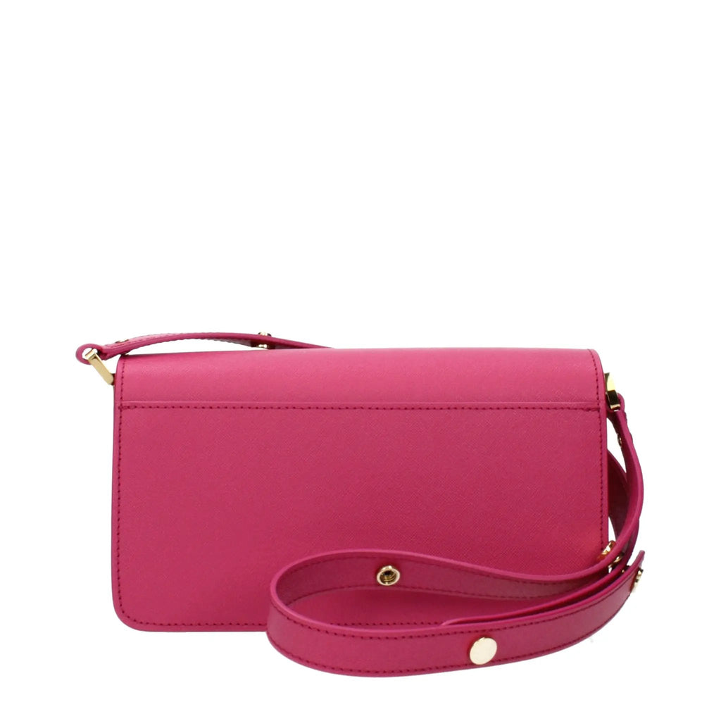 Women’s Fuchsia Leather Shoulder Bag – Marni Adjustable Handle Designer Bag