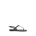 Sandales tongs Prada Bos Taurus en cuir de veau noir