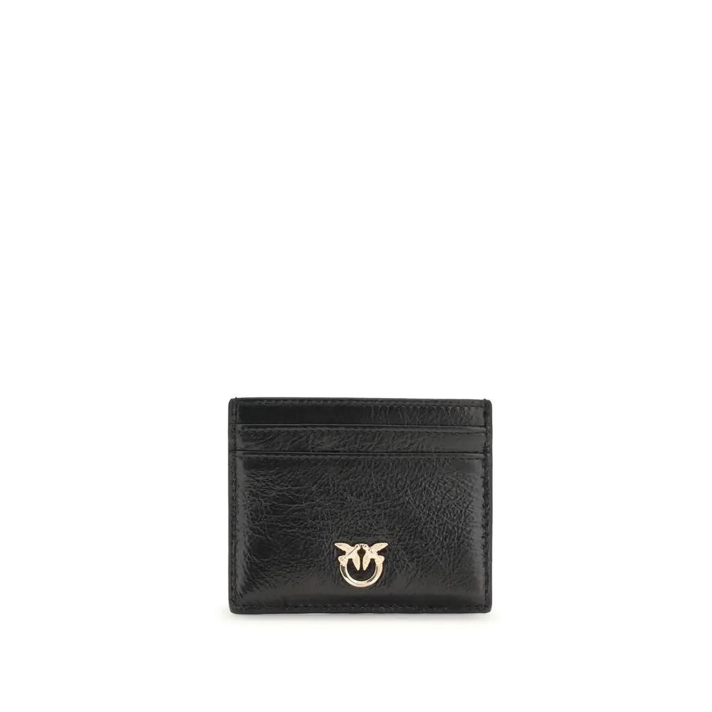 Portefeuille PINKO Bos Taurus en cuir de veau noir