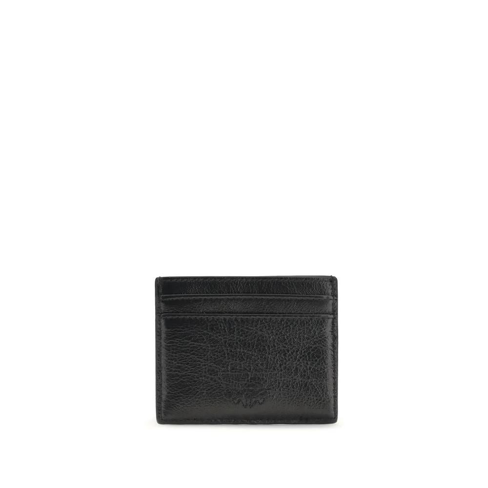 PINKO Black Calf Leather Bos Taurus Wallet