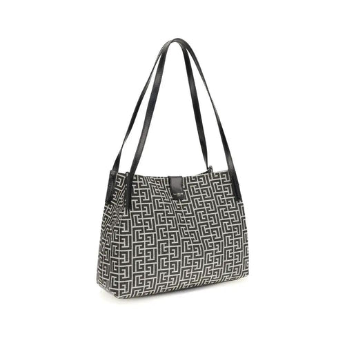 Sac bandoulière Balmain en coton noir