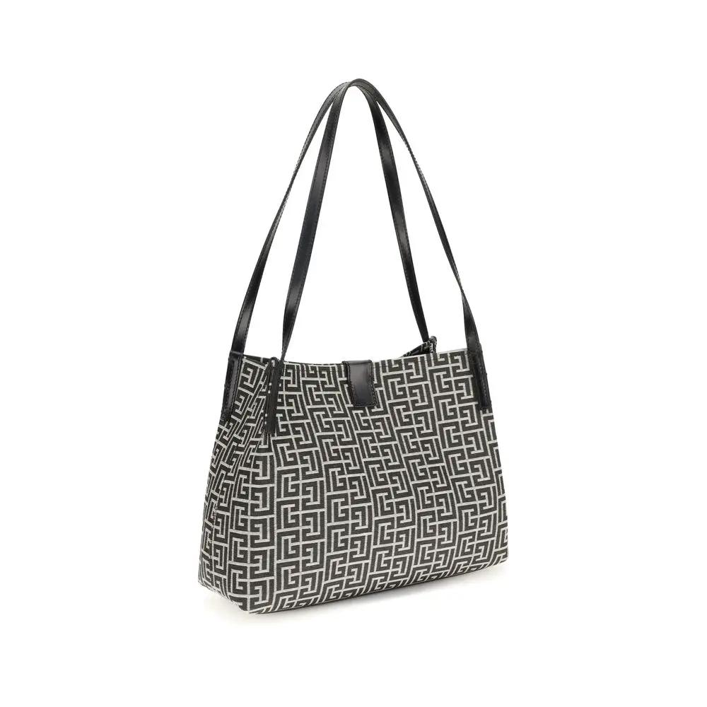 Balmain Black Cotton Shoulder Bag